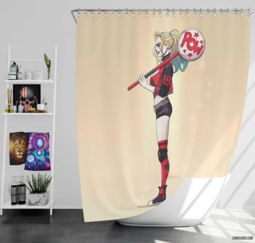 Harley Quinn DC Mischievous Comic Shower Curtain