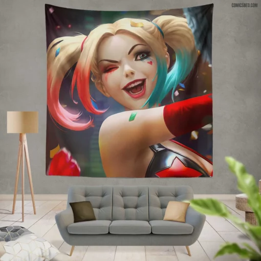 Harley Quinn DC Mischievous Soul Comic Wall Tapestry