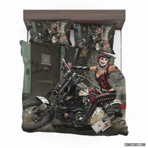 Harley Quinn DC Motorcycle Mischief Comic Bedding Set 1