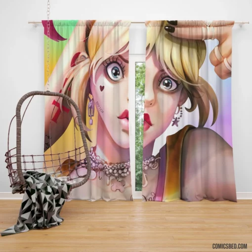 Harley Quinn DC Playful Essence Comic Curtain