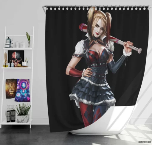 Harley Quinn DC Quirky Villain Comic Shower Curtain