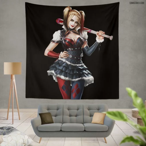 Harley Quinn DC Quirky Villain Comic Wall Tapestry