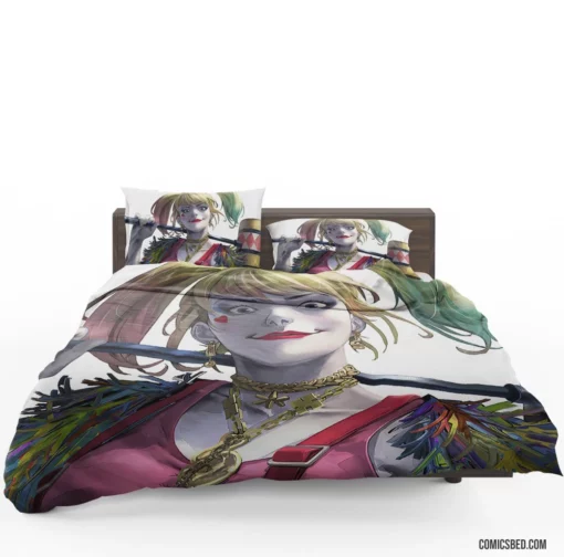 Harley Quinn DC Twintailed Antics Comic Bedding Set