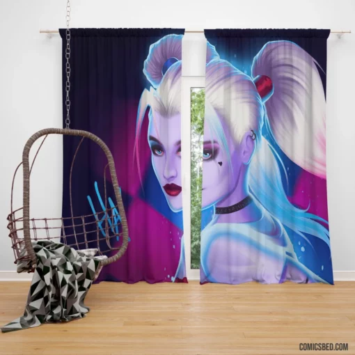 Harley Quinn DC Vibrant Spirit Comic Curtain