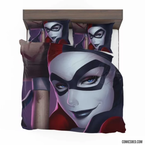 Harley Quinn Face DC Jester Comic Bedding Set 1