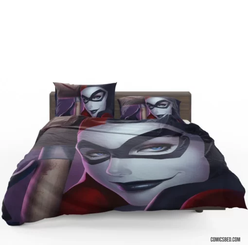 Harley Quinn Face DC Jester Comic Bedding Set