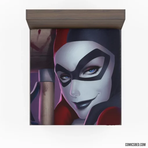 Harley Quinn Face DC Jester Comic Fitted Sheet 1