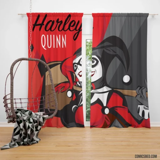 Harley Quinn Gotham Icon Comic Curtain