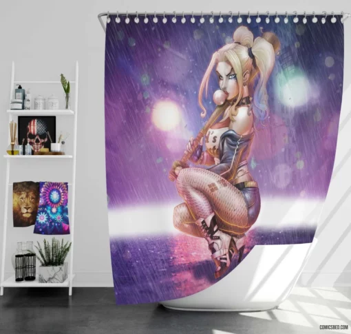 Harley Quinn Harleen Quinzel DC Mischief Comic Shower Curtain