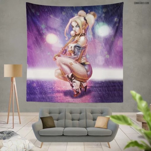 Harley Quinn Harleen Quinzel DC Mischief Comic Wall Tapestry