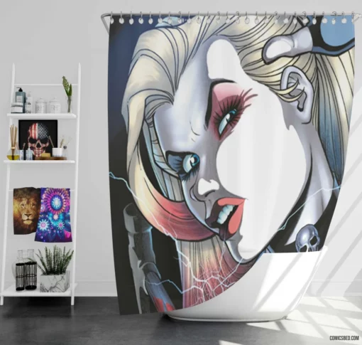 Harley Quinn Iconic Villainess Comic Shower Curtain