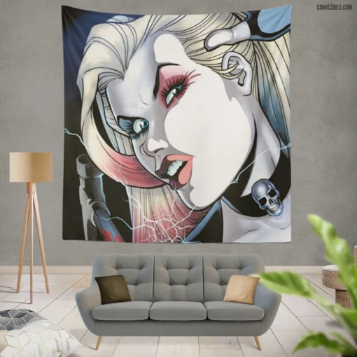 Harley Quinn Iconic Villainess Comic Wall Tapestry