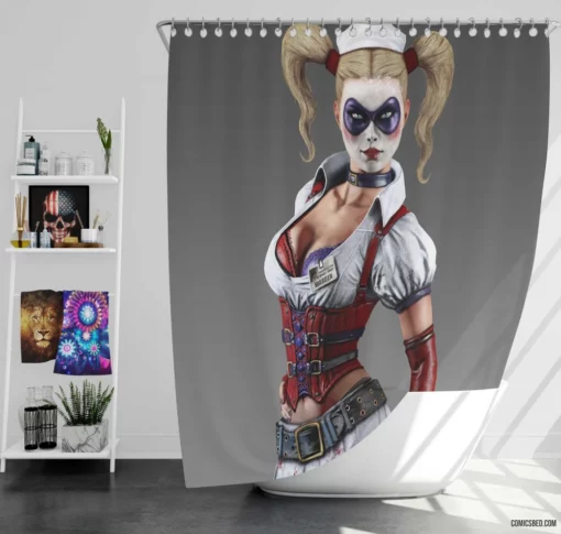 Harley Quinn Insane Adventures Comic Shower Curtain