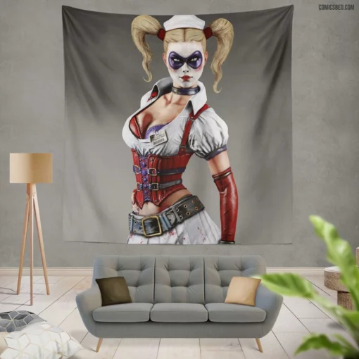 Harley Quinn Insane Adventures Comic Wall Tapestry