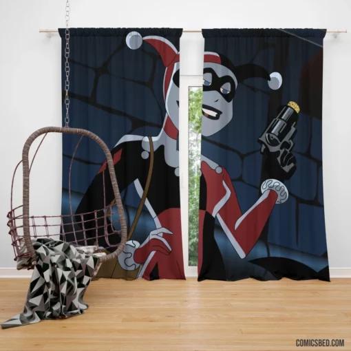 Harley Quinn Madcap Mischief Comic Curtain