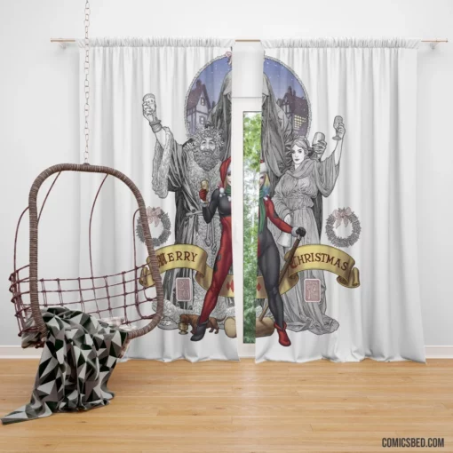 Harley Quinn Merry Mayhem Comic Curtain