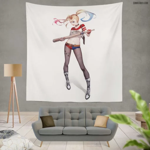 Harley Quinn Misadventures Comic Wall Tapestry