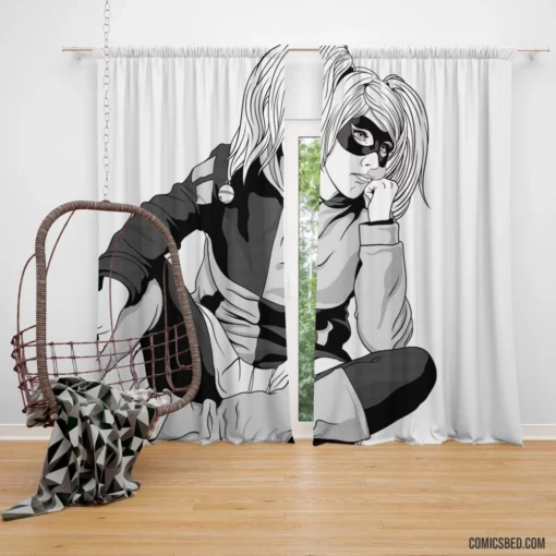 Harley Quinn Mischievous Escapades Comic Curtain