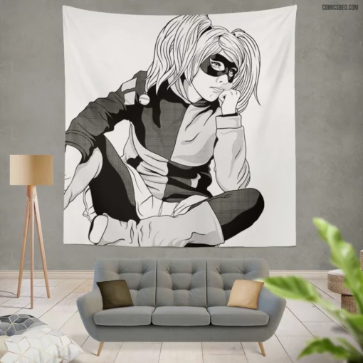 Harley Quinn Mischievous Escapades Comic Wall Tapestry