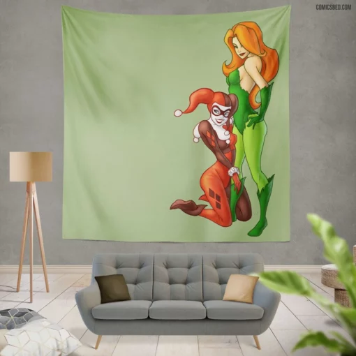 Harley Quinn & Poison Ivy DC Duo Comic Wall Tapestry