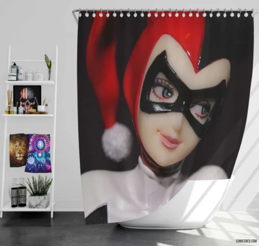 Harley Quinn Queen of Chaos Comic Shower Curtain