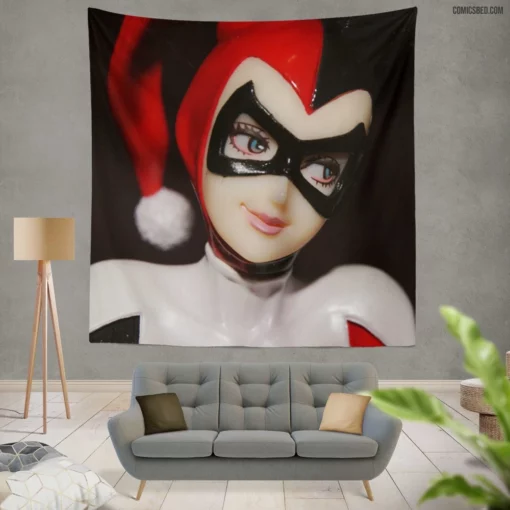 Harley Quinn Queen of Chaos Comic Wall Tapestry