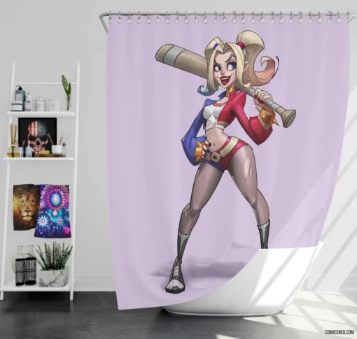 Harley Quinn Shorts DC Delight Comic Shower Curtain