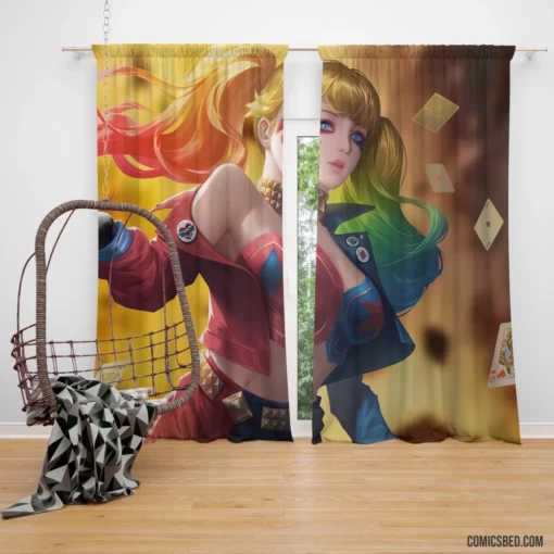 Harley Quinn Twintails DC Jester Comic Curtain