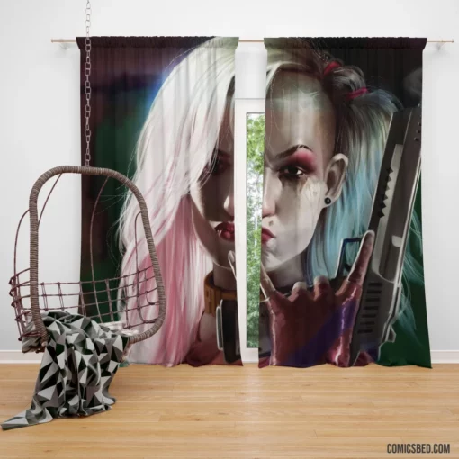 Harley Quinn Unleashed DC Rebellious Jester Comic Curtain