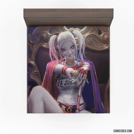 Harley Quinn White Hair DC Misfit Comic Fitted Sheet 1