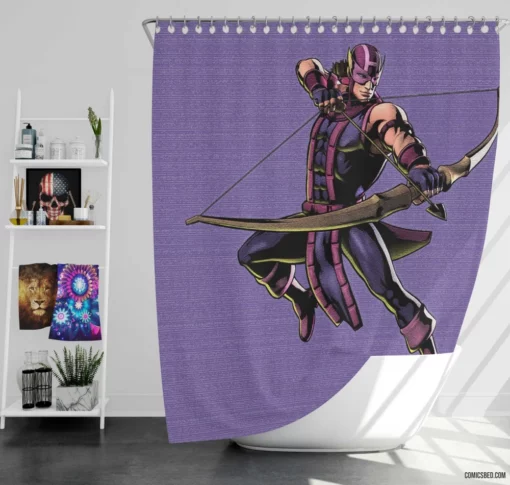 Hawkeye Archer Adventures Comic Shower Curtain