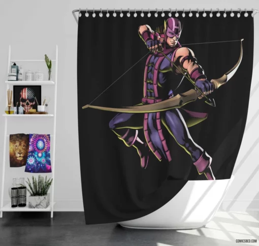 Hawkeye Archer Exploits Comic Shower Curtain