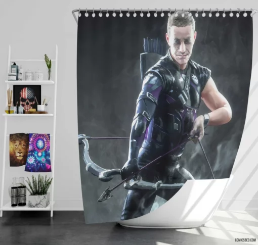 Hawkeye Marvel Expert Marksman Comic Shower Curtain