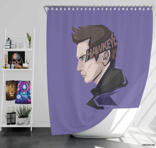 Hawkeye Marvel Marksman Comic Shower Curtain