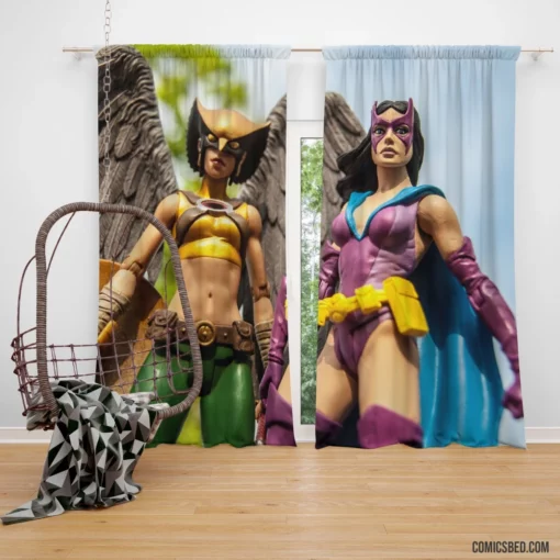 Hawkgirl & Huntress Dynamic Duo Feats Comic Curtain