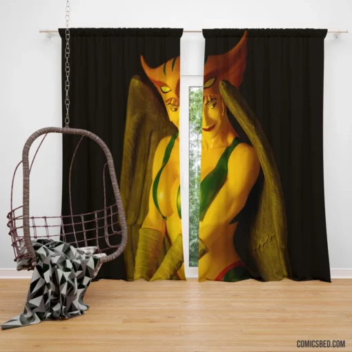 Hawkgirl Winged Heroine Comic Curtain