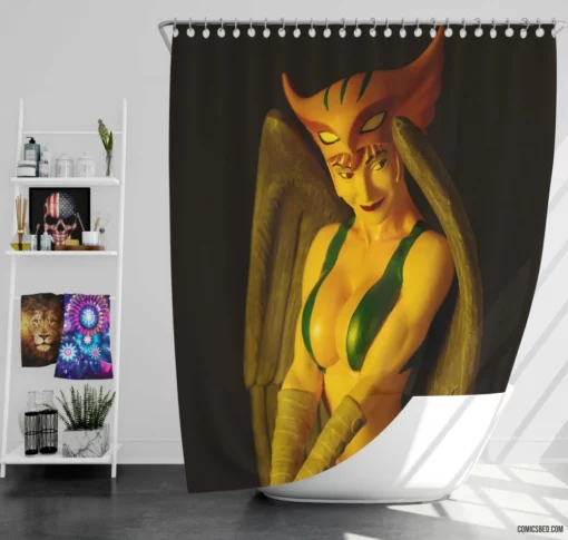 Hawkgirl Winged Heroine Comic Shower Curtain