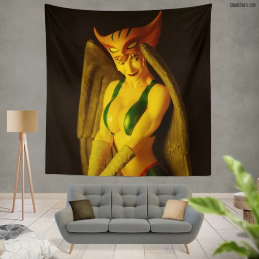 Hawkgirl Winged Heroine Comic Wall Tapestry