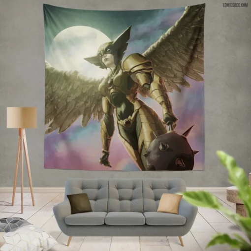 Hawkgirl Wings DC Avian Avenger Comic Wall Tapestry