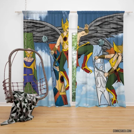 Hawkman & Hawkgirl DC Warrior Quest Comic Curtain