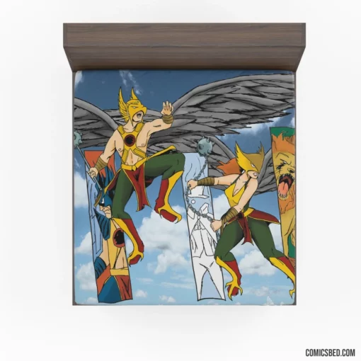 Hawkman & Hawkgirl DC Warrior Quest Comic Fitted Sheet 1