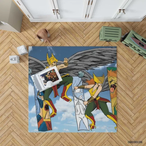 Hawkman & Hawkgirl DC Warrior Quest Comic Rug