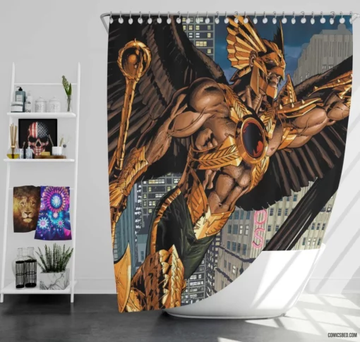 Hawkman Winged Vigilante Comic Shower Curtain