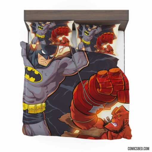 Hellboy Batman Crossover Dark Duo Comic Bedding Set 1