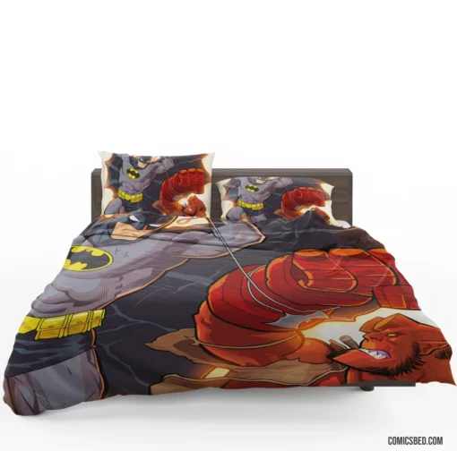 Hellboy Batman Crossover Dark Duo Comic Bedding Set