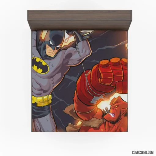 Hellboy Batman Crossover Dark Duo Comic Fitted Sheet 1