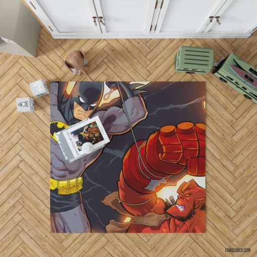 Hellboy Batman Crossover Dark Duo Comic Rug