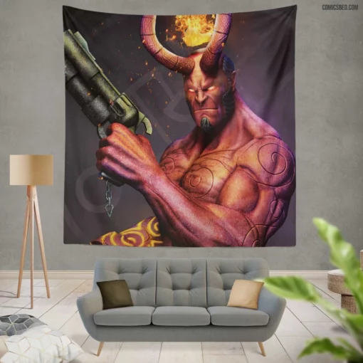 Hellboy Chronicles Dark Horse Legendary Antihero Comic Wall Tapestry