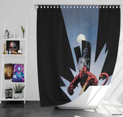 Hellboy Chronicles of Darkness Comic Shower Curtain