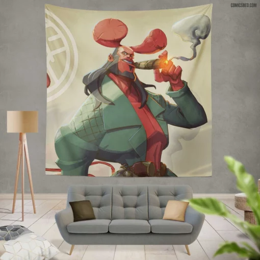 Hellboy Dark Horse Bold Icon Comic Wall Tapestry